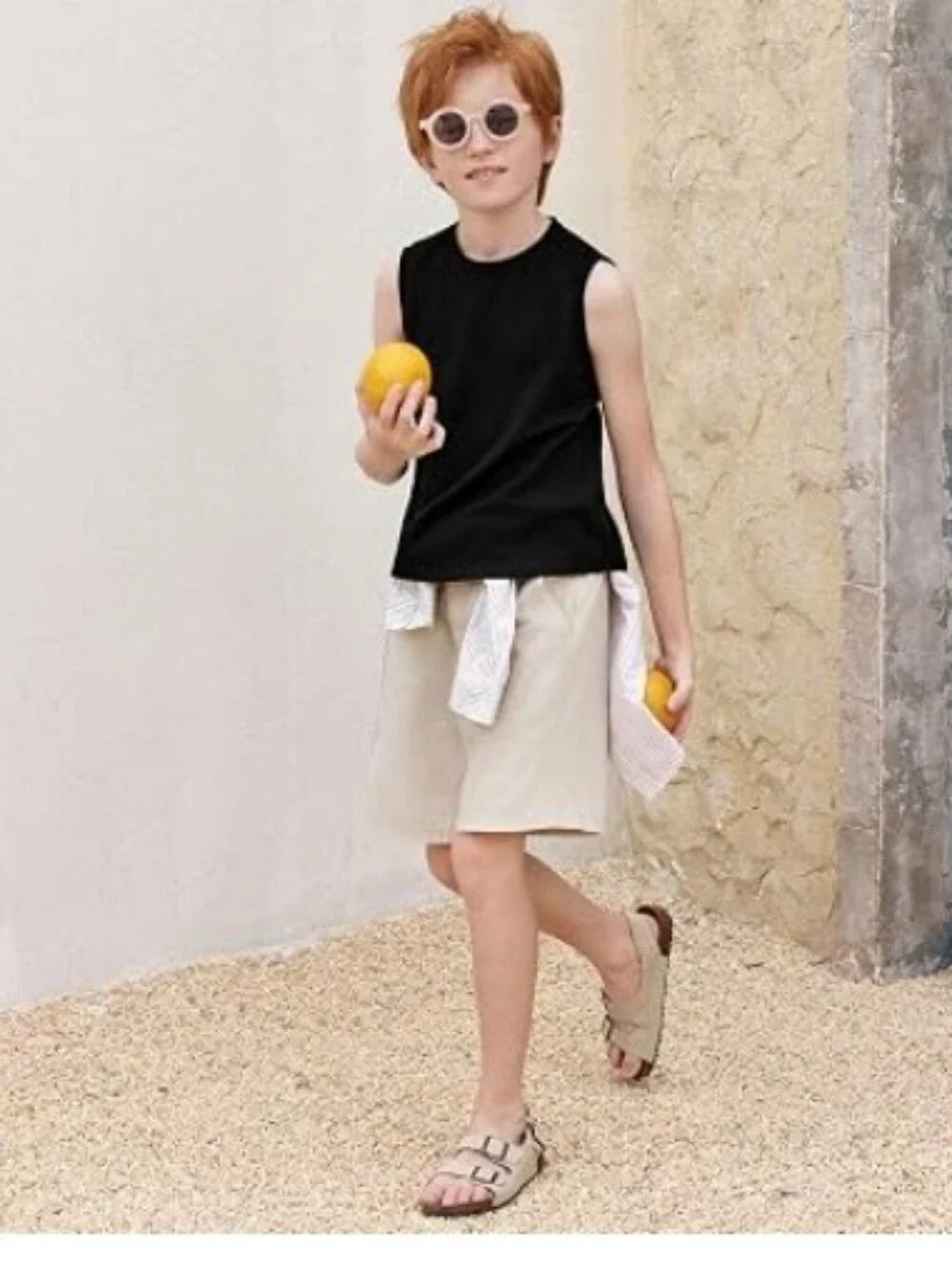 Boys Tank Top Athletic Sleeveless Crewneck T-Shirts Kids Black